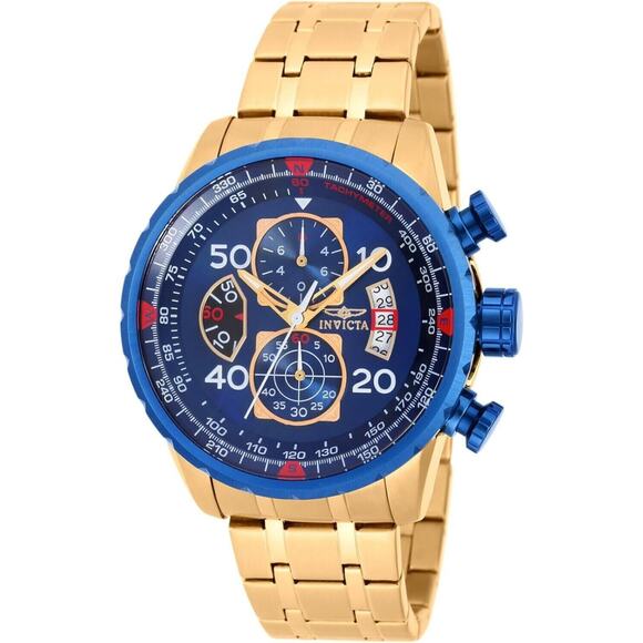 Invicta Men's 19173 Aviator Analog Display Japanese Quartz Gold Watch - Picture 1 of 6
